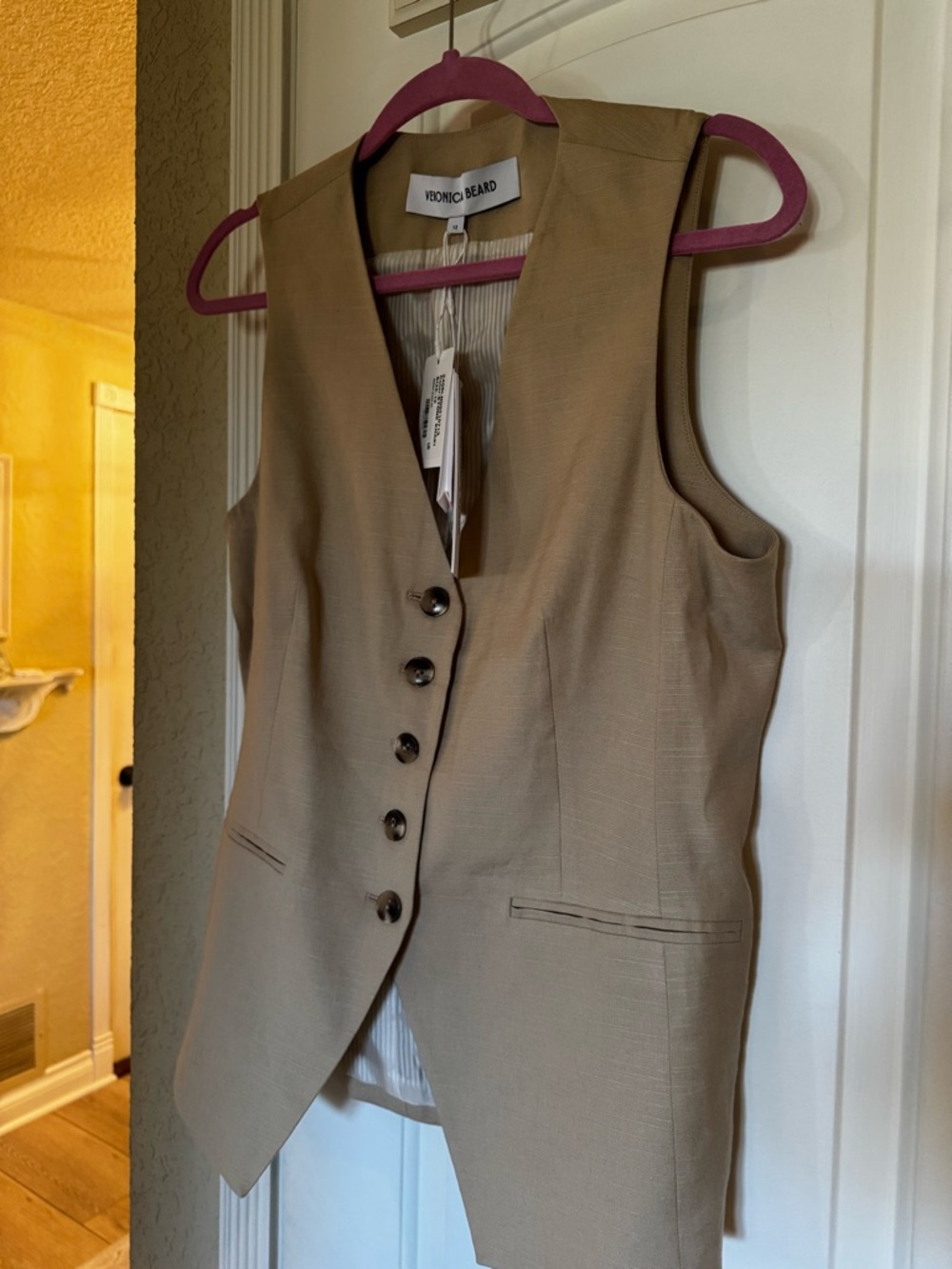 Veronica Beard Sleeveless Button Liff Vest - Picture 2 of 7